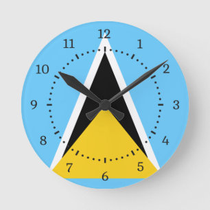 Horloge ronde du drapeau de Sainte-Lucie