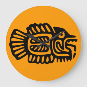 Horloge ronde du poisson mexicain antique