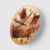 Horloge ronde du porc et du porc (Angle)