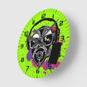 Horloge Ronde Dubstep Gasmask (Angle)