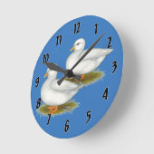 Horloge Ronde Ducks : White Calls (Angle)