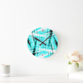 Horloge Ronde Dynamic blue streaked background (Maison)
