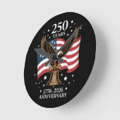 Horloge Ronde Eagle and Flag 250 Years of America 1776-2026 (Angle)