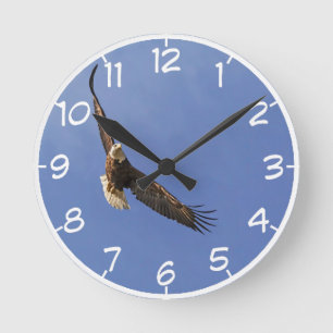 Horloge Ronde Eagle chauve montant