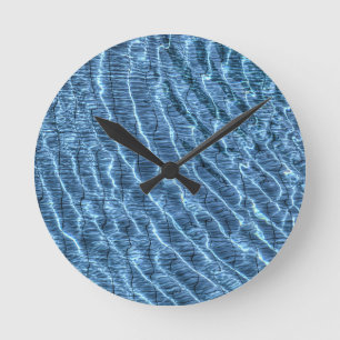 Horloge Ronde Eau Bleue Claire Ondes
