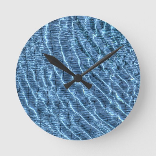 Horloge Ronde Eau Bleue Claire Ondes (Recto)