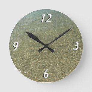 Horloge Ronde Eau sur la plage I Photographie de nature abstrait