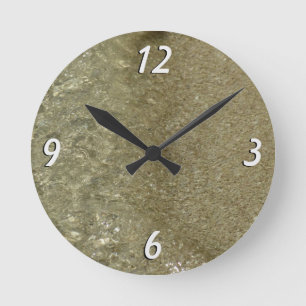Horloge Ronde Eau sur la plage II Photographie de nature abstrai
