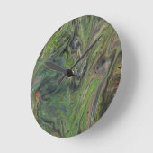 Horloge Ronde Écart De Mur Abstrait Vert Profond (Angle)