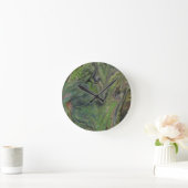 Horloge Ronde Écart De Mur Abstrait Vert Profond (Maison)