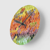 Horloge Ronde Échelles de Parties scintillant de sirène d'été #2 (Angle)