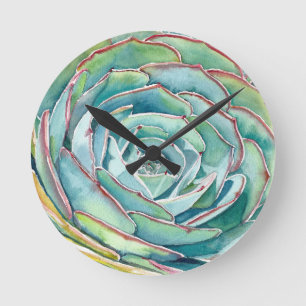 Horloge Ronde Écheverie Succulente
