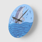 Horloge Ronde Éclaboussure de dauphin (Angle)