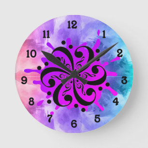 Horloge Ronde Éclaboussure musicale