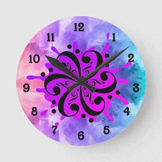 Horloge Ronde Éclaboussure musicale (Recto)