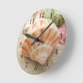 Horloge Ronde Éclair de l'étouffement de la coquille de mer rayé (Angle)