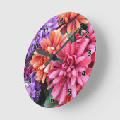 Horloge Ronde Éclats de fleur (Angle)