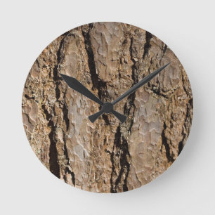 HORLOGE RONDE ÉCORCE D'ARBRE