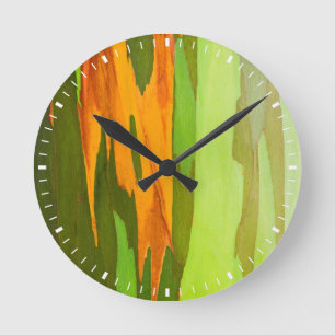 Horloge Ronde Écorce d'eucalyptus arc-en-ciel, Hawaï