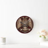 Horloge Ronde Ecosse Rite 32 degrés Mason Double Aigle Rouge (Maison)