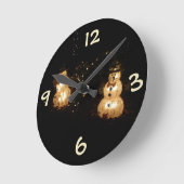 Horloge Ronde Écran Luminaire Snowman (Angle)