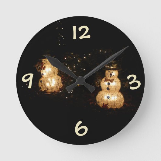 Horloge Ronde Écran Luminaire Snowman (Recto)
