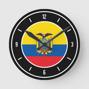 Horloge Ronde Ecuador Flag Elegant