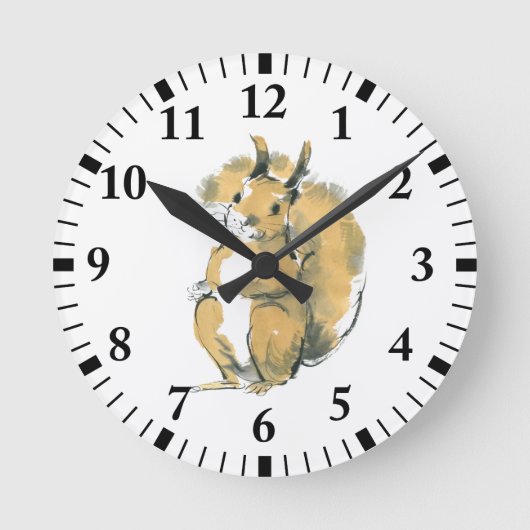 Horloge Ronde Écureuil (Recto)