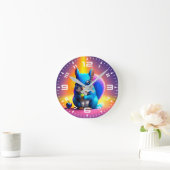 Horloge Ronde Écureuil Bleu Mangeant Un Fruit (Maison)