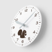 Horloge Ronde Écureuil mignon avec heures et minutes (Angle)