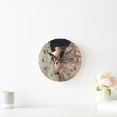 Horloge Ronde Écureuil rouge mignon sur l'arbre poster lancer l' (Maison)