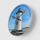 Horloge Ronde Edgartown Lighthouse, Massachusetts Round Clock (Angle)