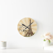 Horloge Ronde Eiffel Tower Paris Round Wall Clock (Maison)