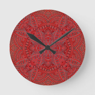 Horloge Ronde Electric Red abstract funky cute design