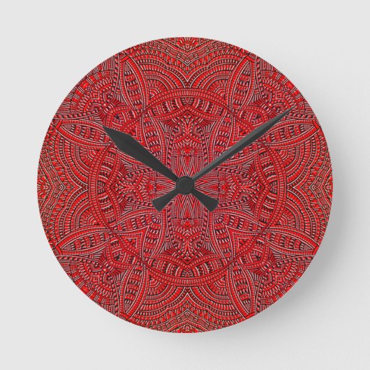 Horloge Ronde Electric Red abstract funky cute design (Recto)
