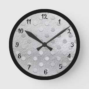 Horloge Ronde Élégant Argent Noir Métallo Décoratif