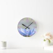 Horloge Ronde Elegant Blue Lotus  (Maison)
