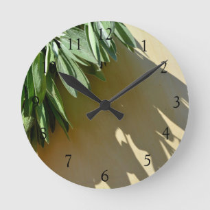 Horloge Ronde Elégant boho Jardin d'herbes de Sage coupé frais