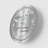 Horloge Ronde Elegant Diamond Jubilee 75th Wedding Anniversary (Angle)