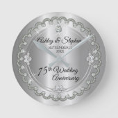 Horloge Ronde Elegant Diamond Jubilee 75th Wedding Anniversary (Recto)