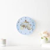 Horloge Ronde Elégant Gold Carriage Blue Storybook Princesse (Maison)