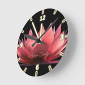 Horloge Ronde Elegant Lotus Black (Angle)