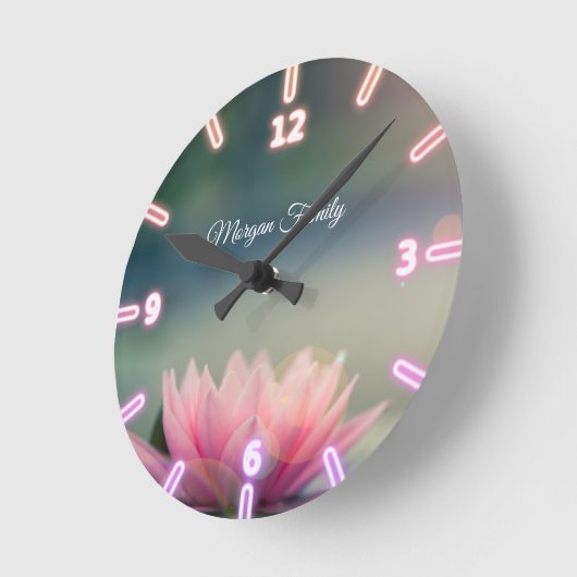 Horloge Ronde Elegant Lotus Landscape (Angle)