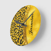 Horloge Ronde Élégant or faux parties scintillant poster de anim (Angle)