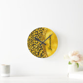 Horloge Ronde Élégant or faux parties scintillant poster de anim (Maison)