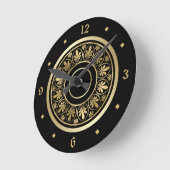 Horloge Ronde Elégant or Ornate Design Cercle Motif (Angle)