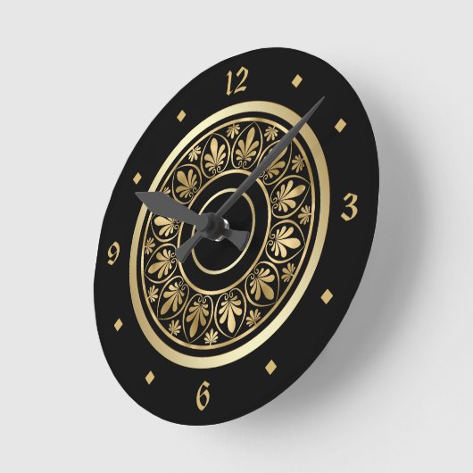 Horloge Ronde Elégant or Ornate Design Cercle Motif (Angle)