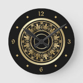 Horloge Ronde Elégant or Ornate Design Cercle Motif (Recto)