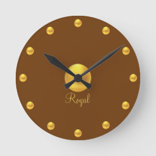 Horloge Ronde Élégant Royal Golden Dots