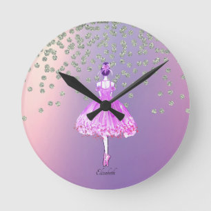 Horloge Ronde Elegant Stylish Shiny Diamonds Ballerina